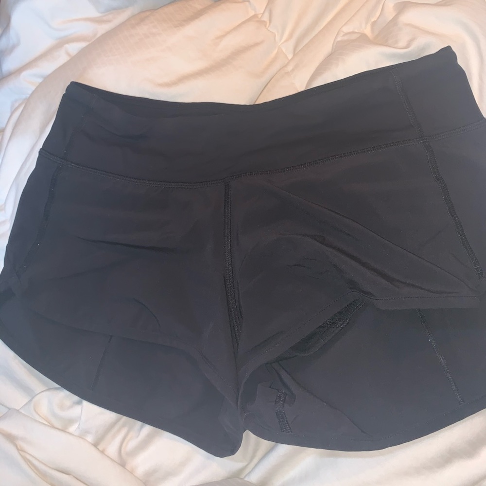 Lululemon Black Shorts Size 4 WORN ONCE